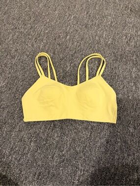 Lululemon Yellow Strappy Sports Bra Size 6 Padded Longline – Like New